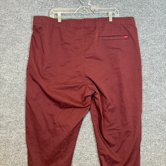 Levis Pants Men 2XL Red XX Chino Jogger Tapered Drawstring Pocket Comfort Casual - Picture 4 of 13